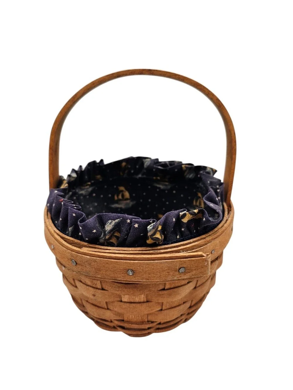 Longaberger 1492-1992 Discovery Basket with a commemorative tag sailboat liner